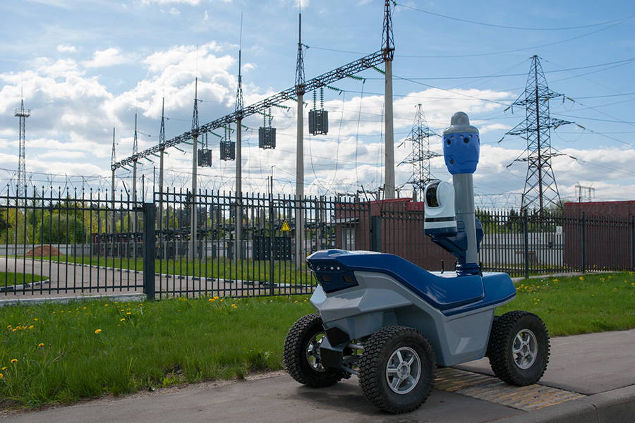 Robot with thermal imaging CCTV camera